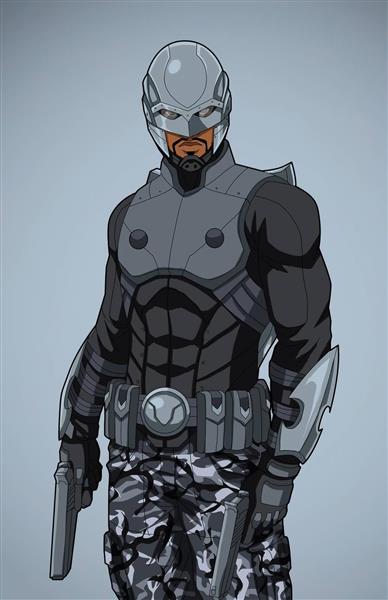 جنگجو سیاه اسلحه نقاشی دیجیتال