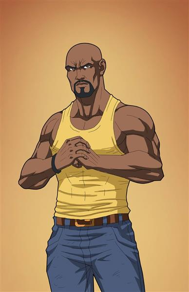 مرد سیاه پوست قوی نقاشی دیجیتال