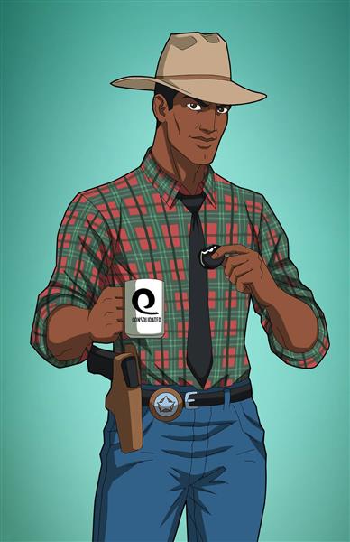 مرد گاوچران سیاه نقاشی دیجیتال