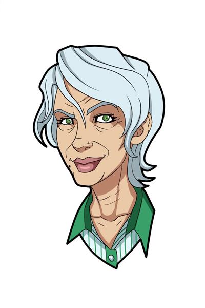 چهره زن پیر مو سفید نقاشی دیجیتال