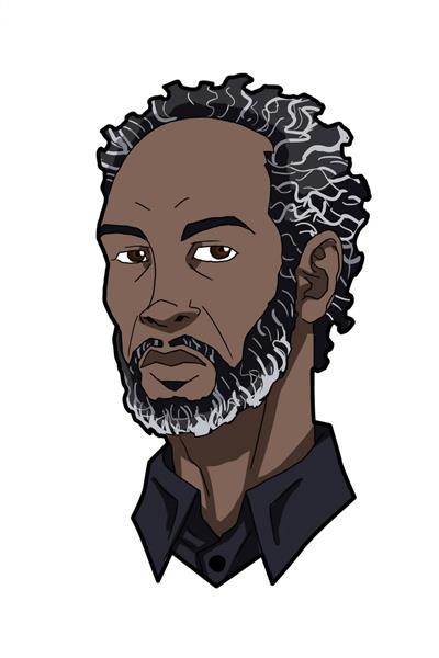 چهره مرد سیاه پوست نقاشی دیجیتال