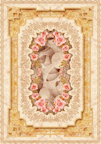 طرح گل و تزئینات زیبا لاکچری لوکس سلطنتی سنگ مرمر طرح پوستر دیواری زیبا