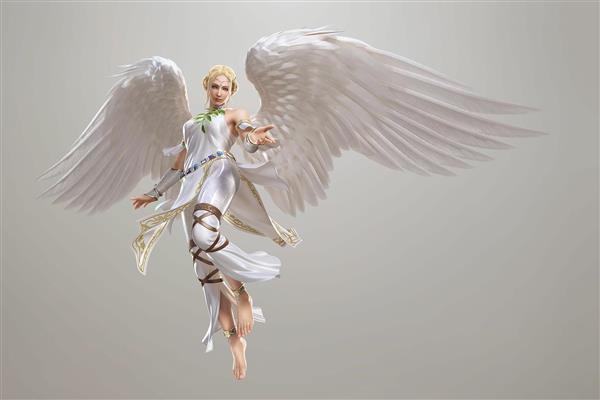 فرشته زیبا با بال های سفید