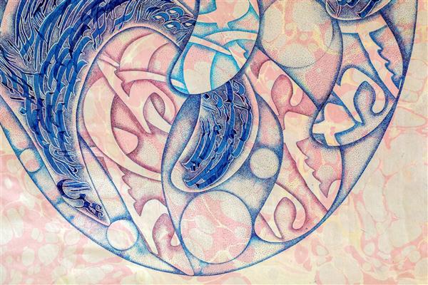 عشق اسطرلاب اسرار خداست تابلو نقاشیخط اثر استاد مجید امامی