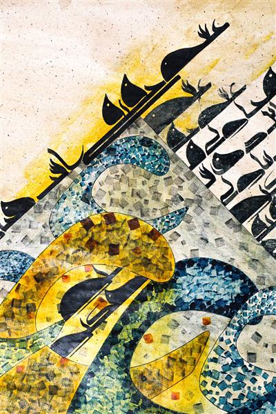 عشق حقیقی است مجازی مگیر تابلو نقاشیخط اثر استاد مجید امامی