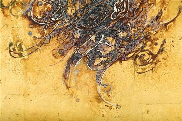 نقش برجسته لوکس طلایی نقاشیخط اثر عظیم فلاح