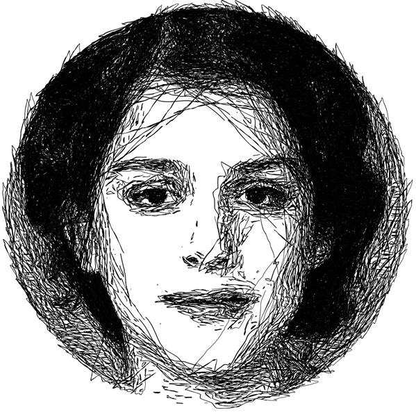 اسکچ و طراحی صورت زن فقط با خطوط وکتور