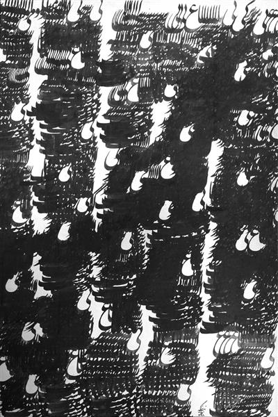 باغ بی برگی تابلو نقاشیخط زیبا اثر هانیه برزگر
