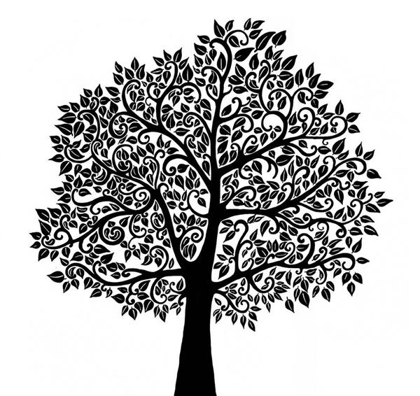 درخت سیاه نقاشی دیجیتال