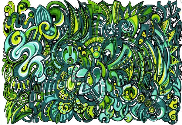 نقاشی ماندالا سبز