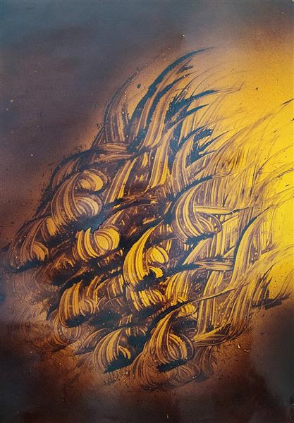 نور تابلو نقاشی خط اثر مسعود محبی فر