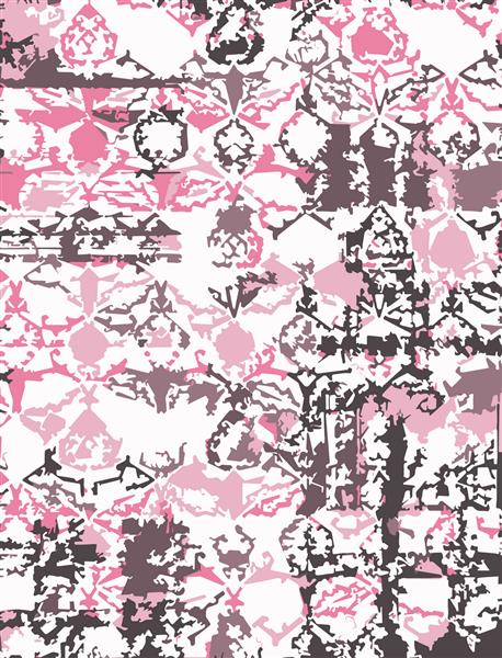 بافت انتزاعی یا پس زمینه گرانج بسیار دقیق برای بافت هنری طرح گرانج و کاغذ جذاب الگوی داماسک مدرن برای فرش روسری کلیپ بورد الگوی شال
