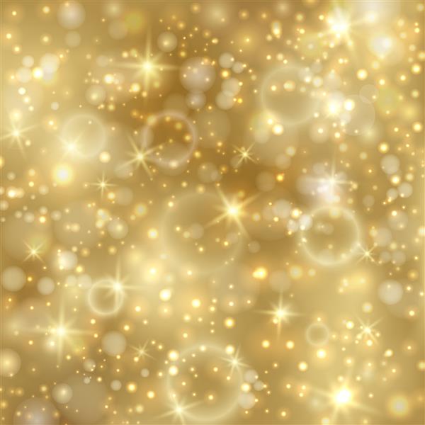 زمینه طلایی با ستاره ها و چراغ های چشمک زن