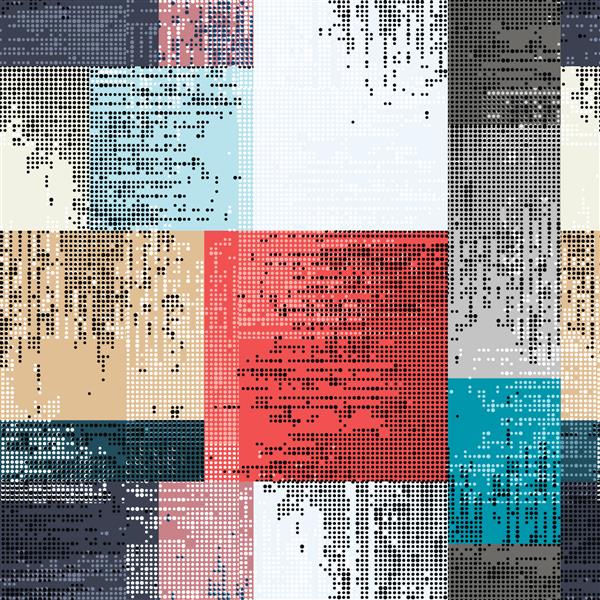 الگوی هندسی انتزاعی انتزاعی با مربع های رنگی و نقطه ها بافت های کشیده شده مرسوم مد روز طراحی انتزاعی مدرن برای پوستر جلد پارچه و سایر کاربران