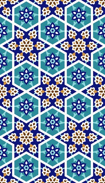 الگوی گل بدون درز عربی پیشینه اسلامی سنتی عنصر تزئین مسجد