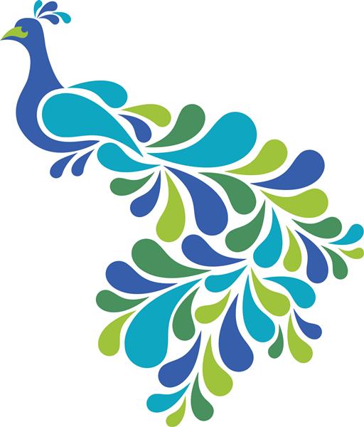 تصویر طاووس از پرنده ای به سبک برش خورده