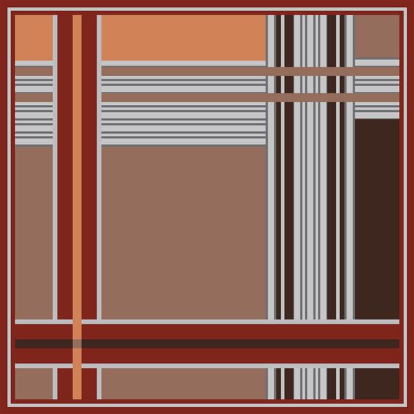 خطوط مورب هندسی نقوش طرح پارچه ای روسری پارچه ای بر روی قهوه ای و قرمز