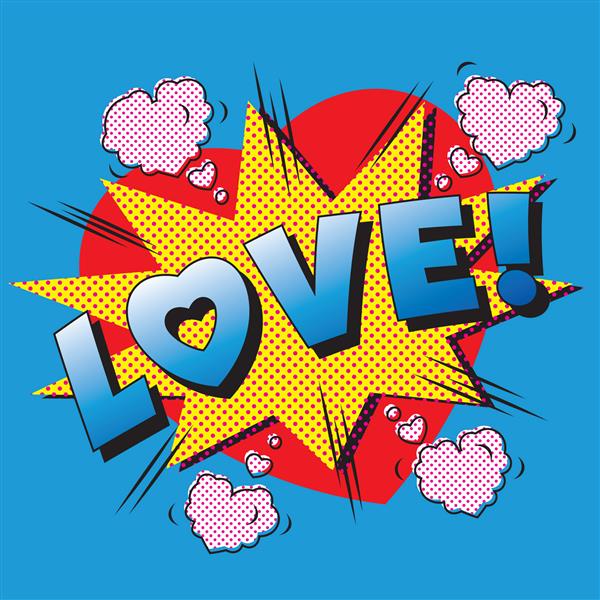 عشق انفجار کارتون عاشق شدن آتش بازی را دوست دارم تایپوگرافی قلب