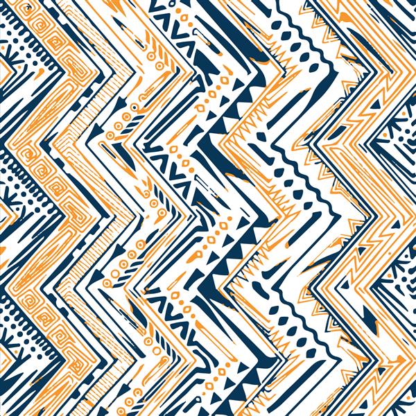 راه راه نقوش خطوط جذاب سبک قومی برای طراحی هنر وکتور الگوی سنتی برای فرش فرش روسری شال فرش لباس وکتور زیگزاگ انتزاعی راه راه آفریقایی نقوش