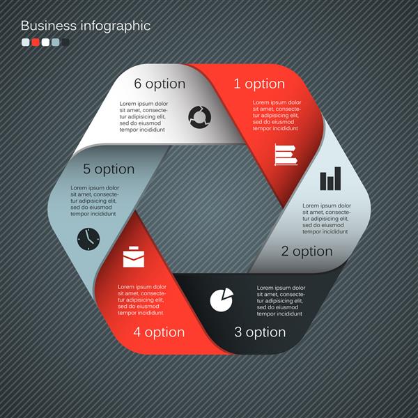اینفوگرافی شش ضلعی برداری الگوی نمودار نمودار ارائه و نمودار مفهوم تجارت با شش گزینه قسمت مرحله یا فرایند پس زمینه چکیده