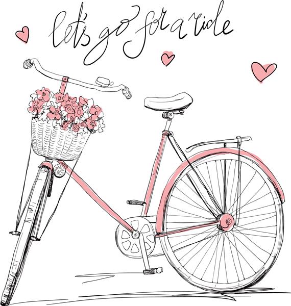 دوچرخه با سبدی پر از گل