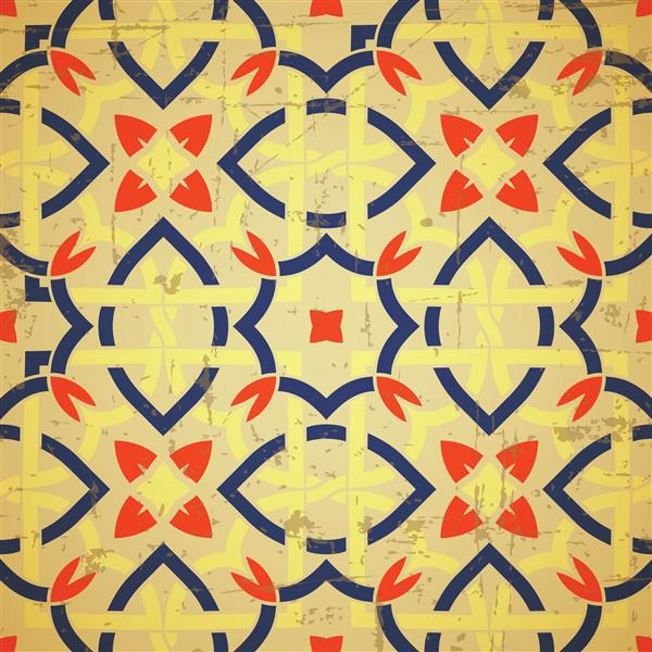 زیور آلات سنتی شرقی الگوی یکپارچه مراکشی با گل طرح کاشی تصویر برداری