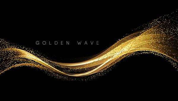 انتزاعی عنصر طراحی موج طلای رنگ براق