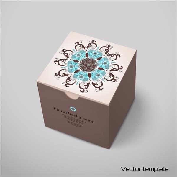 وکتور الگوی جعبه مکعبی طرح گل زیبا به سبک جذاب متن خود را قرار دهید