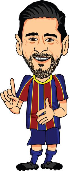 بارسلونا اسپانیا لیونل مسی یک فوتبالیست حرفه ای آرژانتینی کاریکاتور وکتور