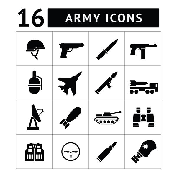 نمادهای ارتش و ارتش را روی سفید قرار دهید تصویر برداری