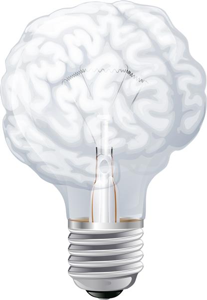 تصویر مفهومی از لامپ به شکل مغز انسان است مفهومی برای الهام گرفتن از ایده ها یا موارد مشابه