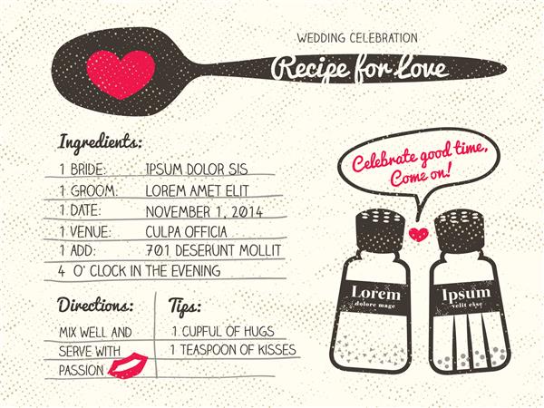 طراحی کارت دعوت خلاقانه عروسی با مفهوم پخت و پز شیکر نمک و فلفل
