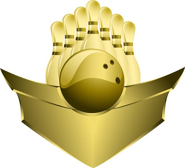 تصویری از یک طراحی بولینگ با ظاهری طلایی