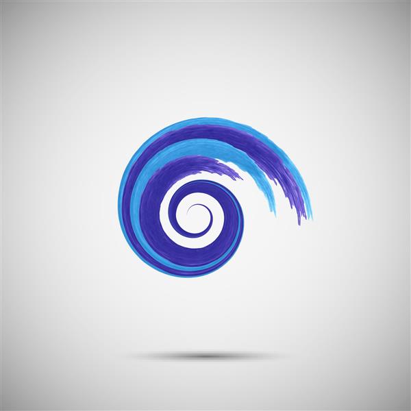 لوگوی آب دریا الگوی موج آبی نماد آرم گشت و گذار دریایی سکته مغزی آبرنگ لوگوی آب دریا تصویر برداری
