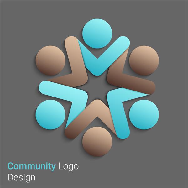 الگوی وکتور طراحی آرم تیم شرکای دوستان وکتور برای طرح شما