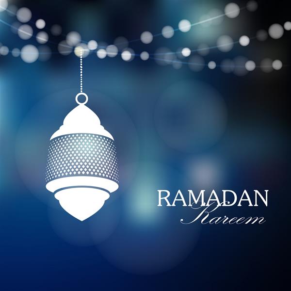 چراغ عربی روشن فانوس با چراغ پس زمینه تصویر وکتور برای ماه مبارک رمضان کریم برای مسلمانان