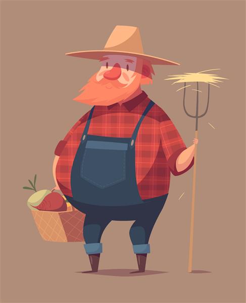 شخصیت کشاورز تصویر وکتور جدا شده