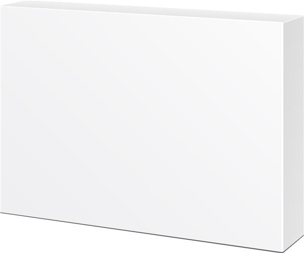 جعبه بسته بندی مقوایی تصویر جدا شده روی پس زمینه سفید الگوی ساختگی آماده برای طراحی شما بردار