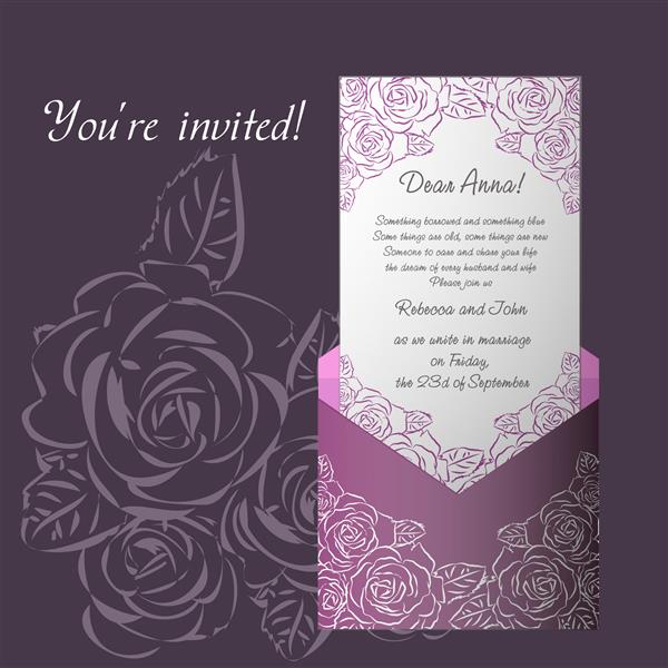 یک دعوت نامه الکترونیکی برای عروسی الگوی طراحی عروسی