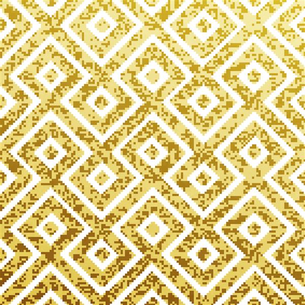 الگوی هندسی و براق طلای هندسی در زمینه سفید