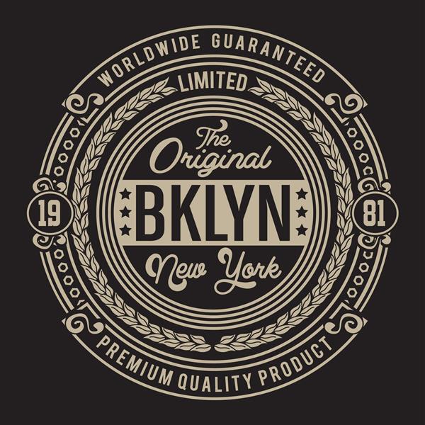 تایپوگرافی جذاب نیویورک بروکلین گرافیک تی شرت وکتورها