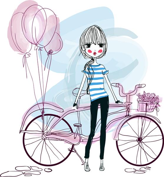 دختر ناز با دوچرخه