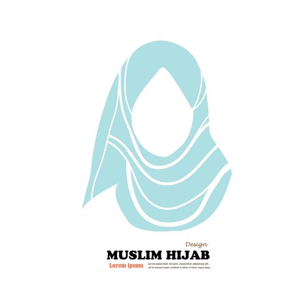 نماد زن مسلمان با حجاب مسلمانان آسیایی با حجاب سنتی علامت زن اسلام تصویر برداری