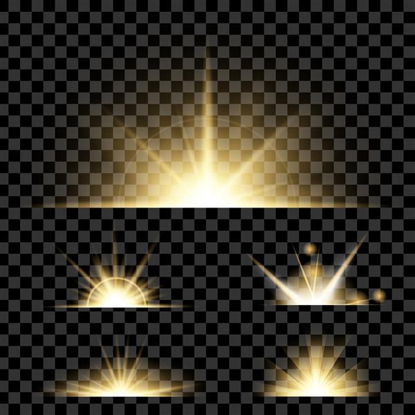 مفهوم خلاق مجموعه ای از مجموعه براق های نور درخشان با درخشش هایی که در پس زمینه سیاه وجود دارد انفجار می کند برای تصویرسازی از الگوی طراحی هنری بنر برای جشن کریسمس شعاع انرژی جادویی