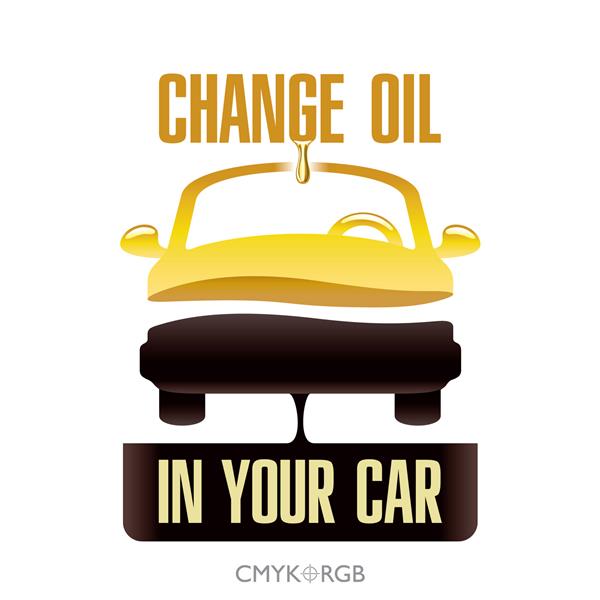 تصویر گرافیکی از تغییر روغن موتور در اتومبیل شما نماد وسیله نقلیه ای که به دو لایه مایع تقسیم شده است روغن جدید و روغن زائد