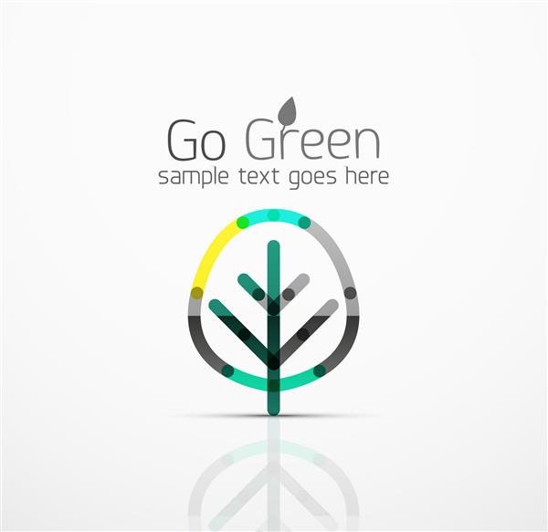 وکتور ایده لوگوی انتزاعی برگ زیست محیطی گیاه طبیعت نماد تجاری مفهوم سبز الگوی طراحی خلاق لوگو