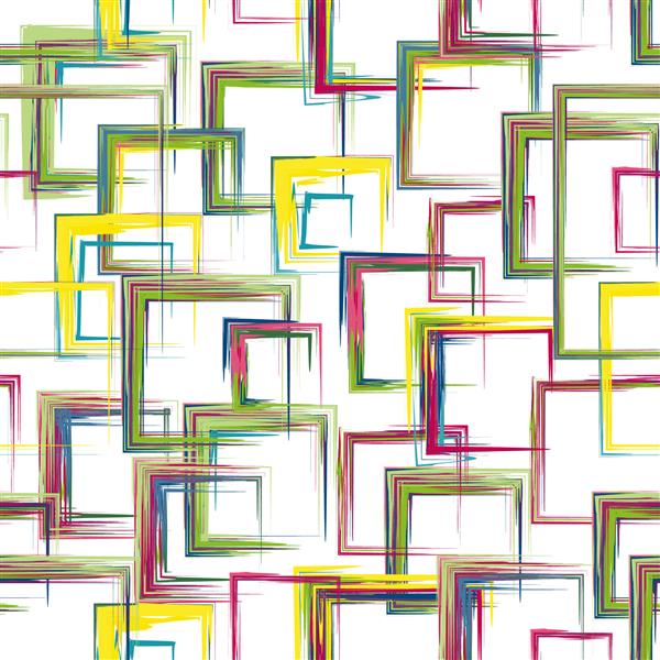الگوی مربع های برداری پس زمینه الگوی هندسی انتزاعی با مربع های رنگ آمیزی شده