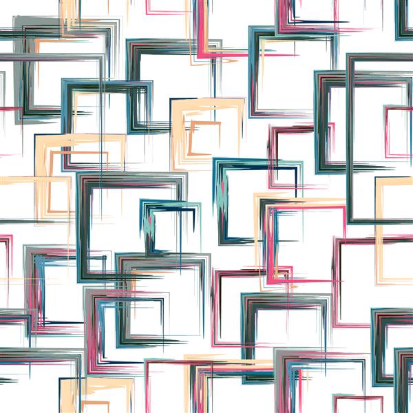 الگوی مربع های برداری پس زمینه الگوی هندسی انتزاعی با مربع های رنگ آمیزی شده