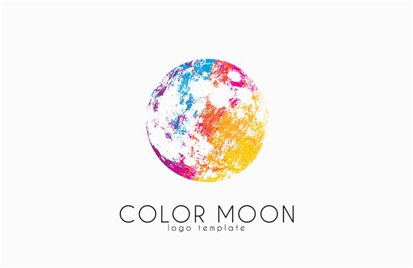 طراحی لوگو ماه ماه رنگی آرم کیهانی آرم فضا طراحی لوگو خلاقانه