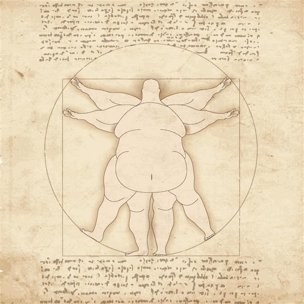 مفهوم مبتنی بر آثار هنری وترووی مدرن توسط لئوناردو داوینچی بردار